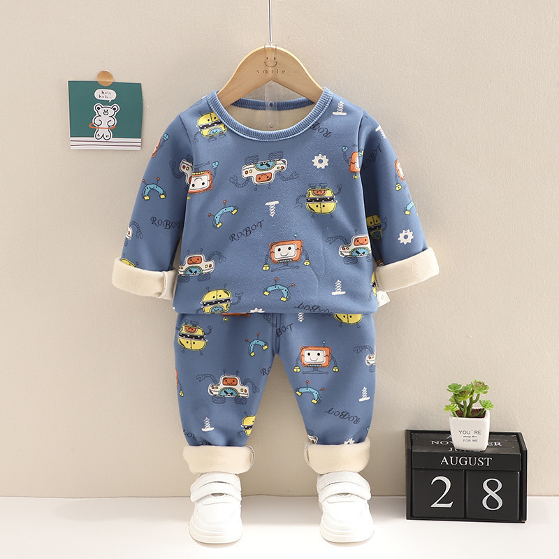 110cm Spandex Childrens Thermal Suit For Cold Weather Pajamas Thickened Winter Cloth