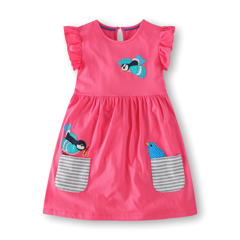 Sleeveless Ruffle Summer Children'S Clothing Cute Print Girl Boutique Dresses