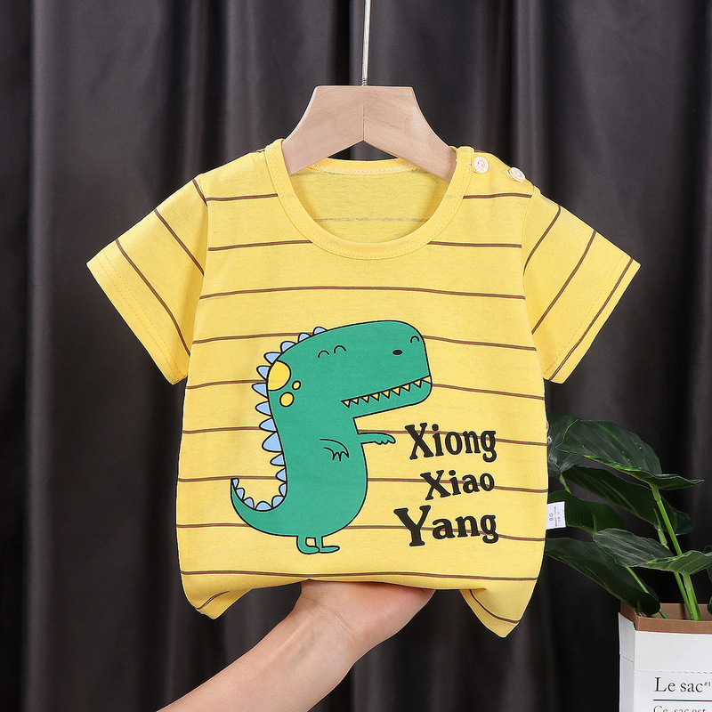 Short Sleeved Children's Sports Shirts Pure Cotton Girls' Summer Clothes Boys' Top