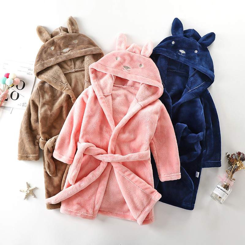 Flannel Solid Color Children's Pajama Set Toddler Cute Homewear