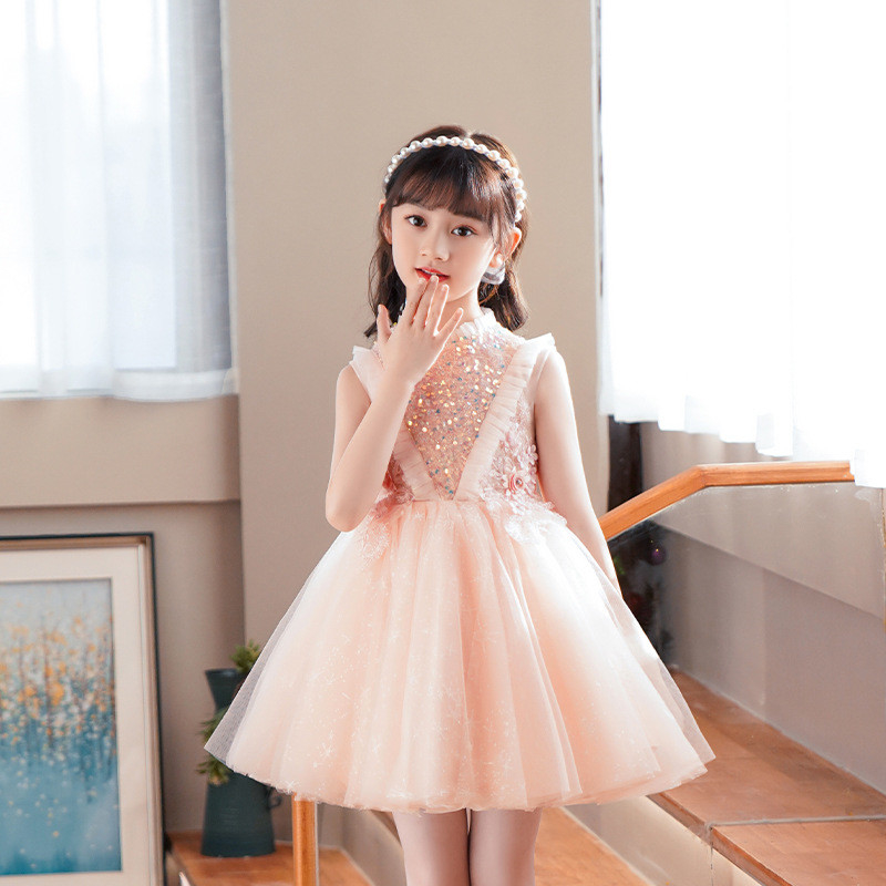 Summer Children's Clothing New Girl Princess Dress Sequin Design